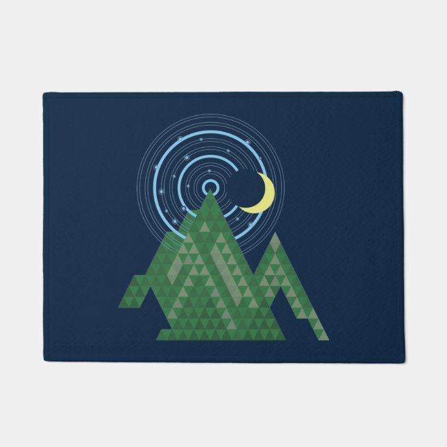  crescent moon sky in the mountain doormat (Front)
