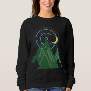 crescent moon sky in the mountain sweatshirt