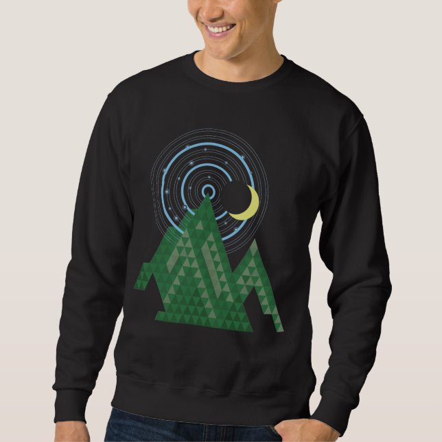  crescent moon sky in the mountain sweatshirt (Front)
