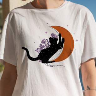 Crescent Moon Spiritual Cat Gothic Pastel T-Shirt