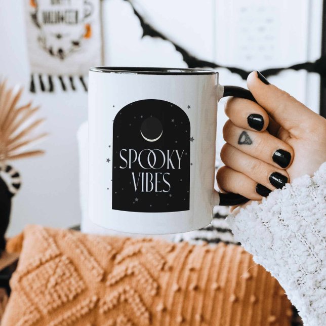 Crescent Moon - Spooky Vibes Halloween Coffee Mug (Creator Uploaded)