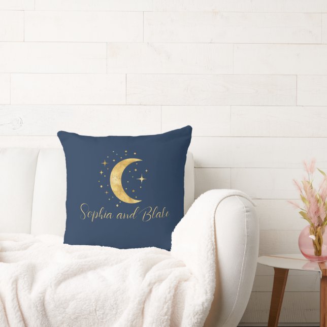 Crescent Moon Starry Night  Cushion (Couch)