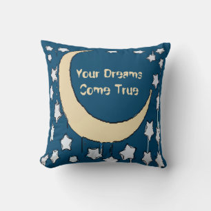 Crescent Moon  Starry Night Throw Pillow