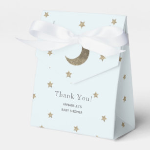 Crescent Moon & Stars Blue Baby Shower Gift Box