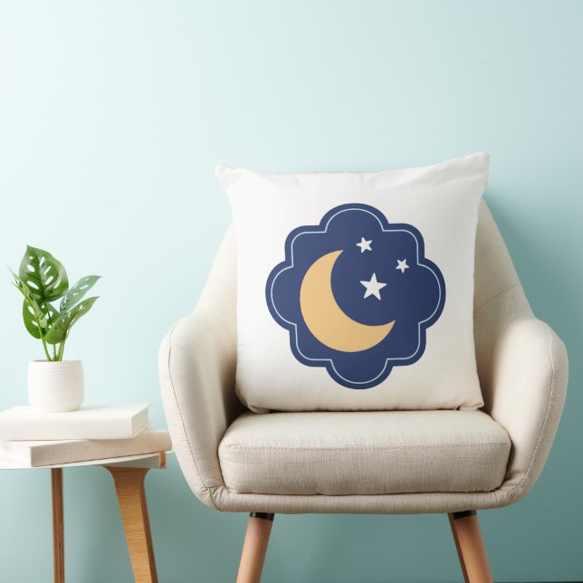 Crescent Moon & Stars Pillow (Chair)