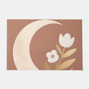 Crescent Moon Tulip Floral Minimal Doormat
