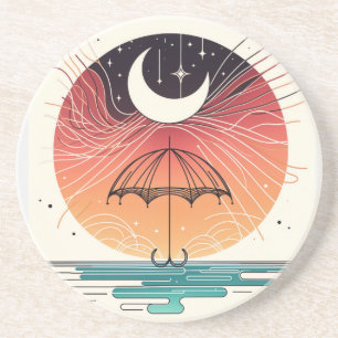 Crescent Moon Umbrella Boho Dream Coaster