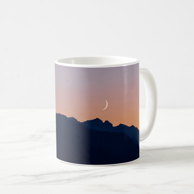 Crescent Moon & Venus | Seabeck, Washington Coffee Mug (Front Right)
