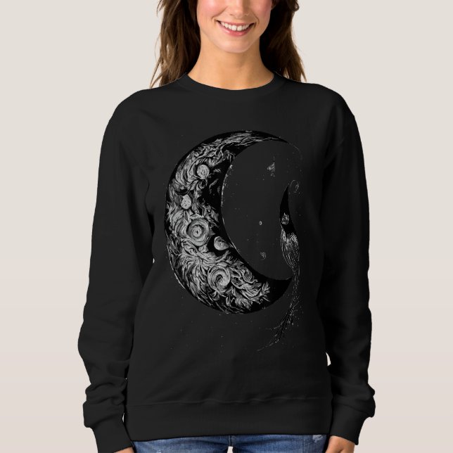 Crescent Moon Witch Aesthetic Astrology Gothic Sweatshirt (Front)