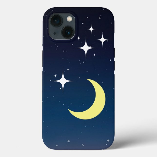 Crescent Moon With Stars IPhone case (Back)