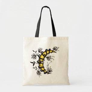 Crescent Moon Wrapped In Flowers Tattoo Style Tote Bag