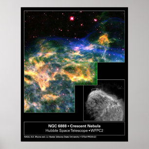 Crescent Nebula 6888 Hubble Telescope Poster