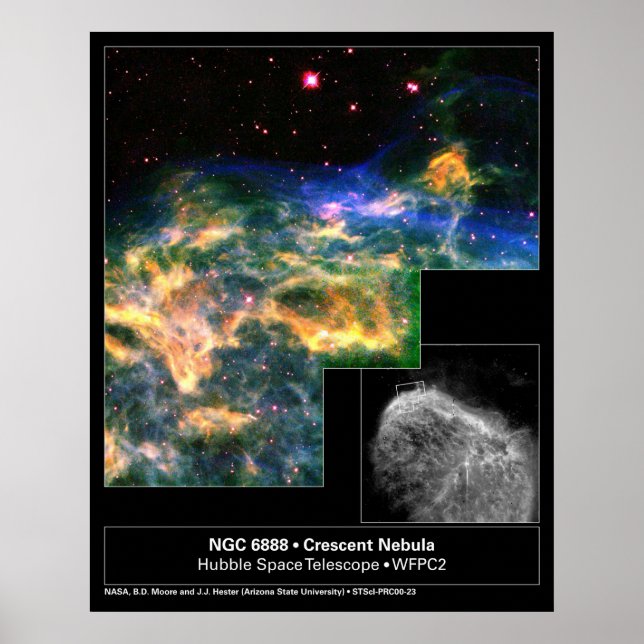 Crescent Nebula 6888 Hubble Telescope Poster (Front)