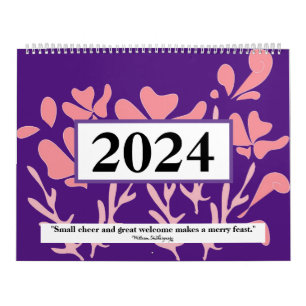 Crescent new designs colorful quarts Shakespeare Calendar