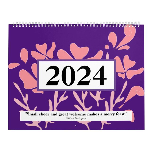 Crescent new designs colourful quarts Shakespeare Calendar (Cover)