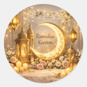 Crescent Of Light And Peace – Crescent Moon Art Classic Round Sticker