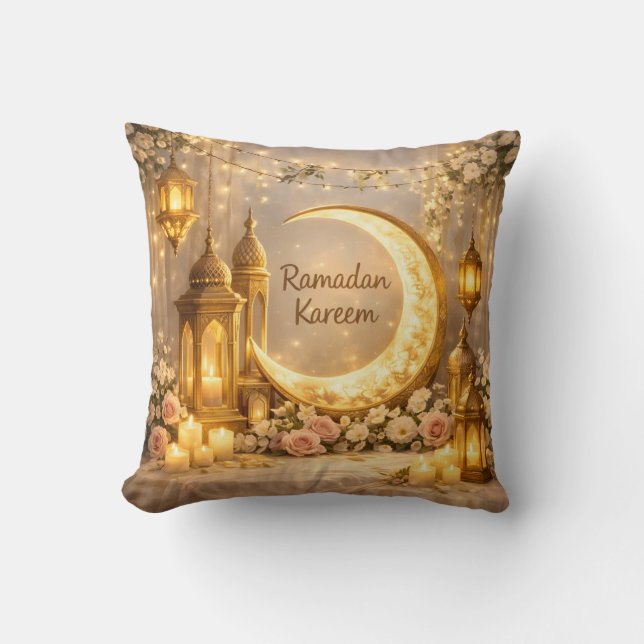 Crescent Of Light And Peace – Crescent Moon Art Cushion (Front)