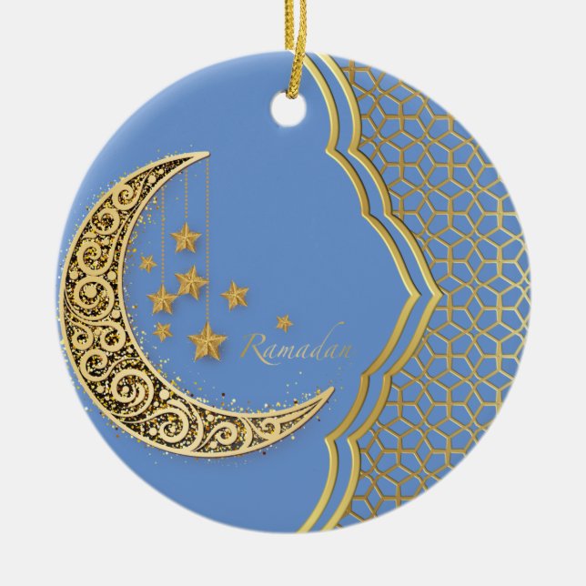 Crescent of ramadan  ceramic ornament (Front)