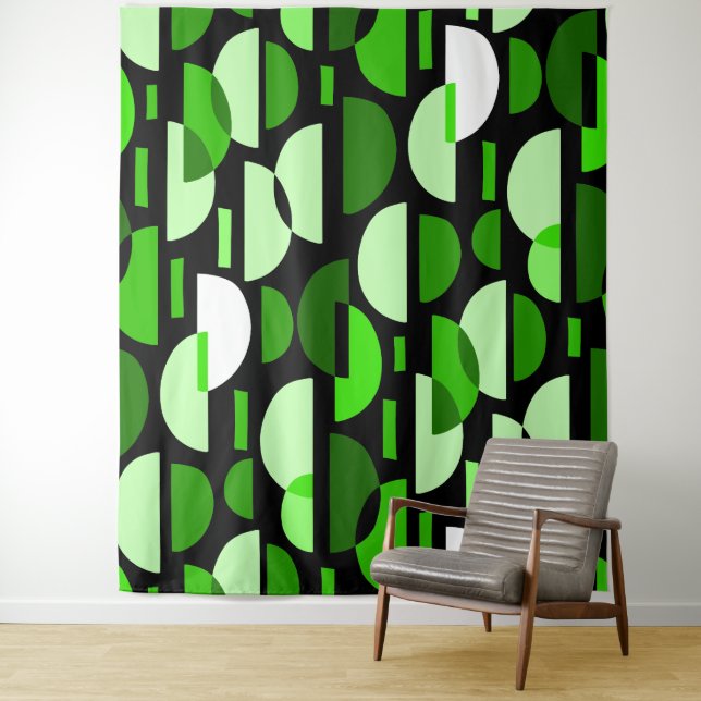 Crescent Pattern 010921 - Grass Green Tapestry (In Situ)