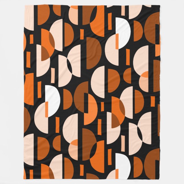 Crescent Pattern 010921 - Orange Fleece Blanket (Front)