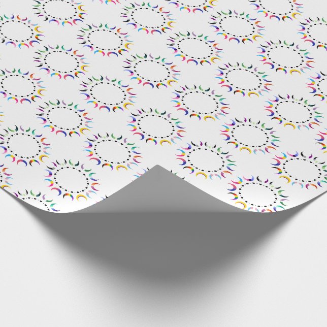 Crescent Pride Moons & Black Hearts Wrapping Paper (Corner)
