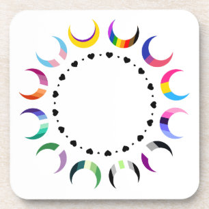 Crescent Pride Moons & Heart Ring Coaster