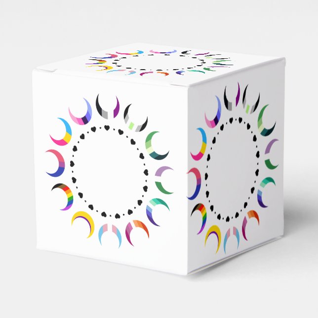  Crescent Pride Moons & Heart Ring  Favour Box (Front Side)