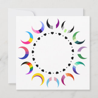  Crescent Pride Moons & Heart Ring  Invitation