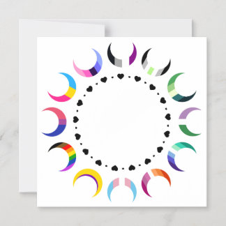  Crescent Pride Moons & Heart Ring  Magnetic Invitation