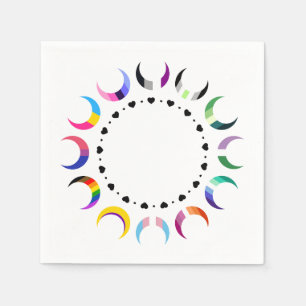  Crescent Pride Moons & Heart Ring  Napkin
