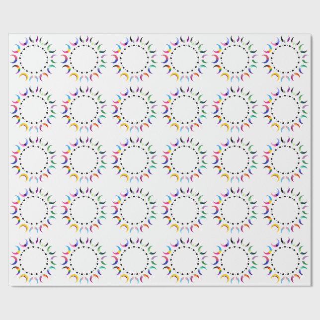  Crescent Pride Moons & Heart Ring  Wrapping Paper (Flat)