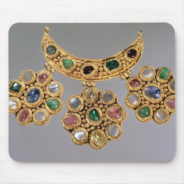 Crescent shaped necklace with pendants mouse pad (Front)