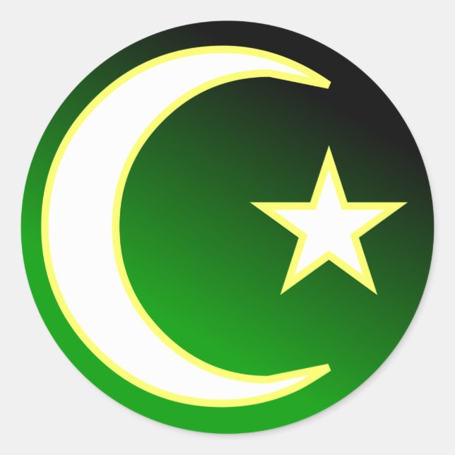 Crescent  & Star of Islam Classic Round Sticker (Front)