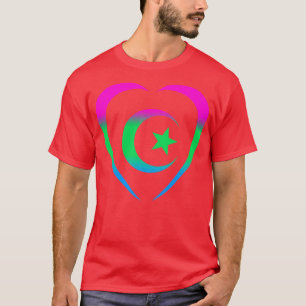 Crescent Third Culture Heart Pink Green Blue T-Shirt