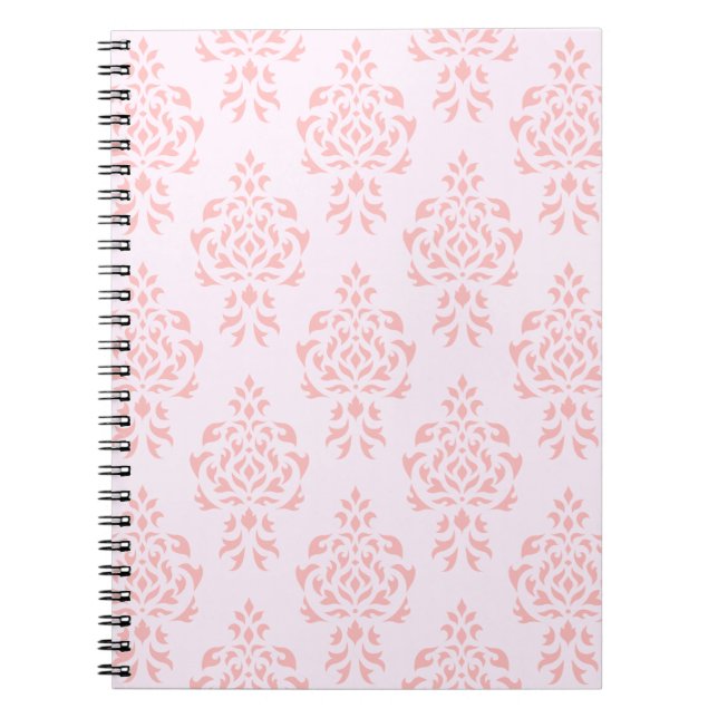 Crest Damask Repeat Pattern Pinks Notebook (Front)