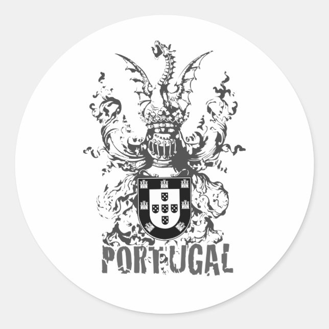 Crest Dragon and Knight Classic Round Sticker (Front)