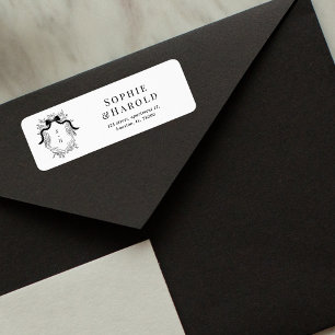 Crest Monogram French Wedding Return Address Return Address Label