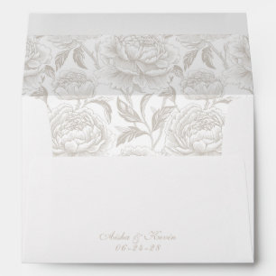 Crest Monogram Pale Taupe Script Envelope