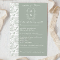 Crest Monogram Sage Green Wedding