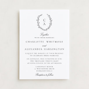Crest, Old Money Aesthetic, transparent backgroud Invitation