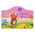 Crest shape bedroom sign Lil Ladybird