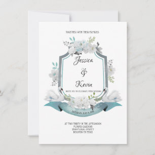 Crest Swan Wedding Invitation