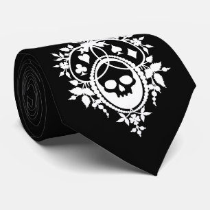Crest with Skull and Cardsuits Tie
