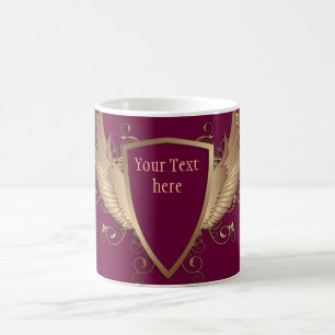 CREST with WINGS + Your Text Coffee Mug