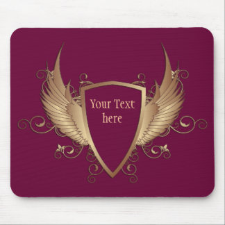 CREST with WINGS + Your Text Mouse Pad