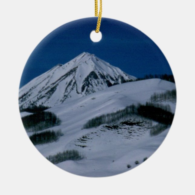Crested Butte Ceramic Tree Decoration (Front)