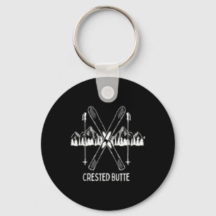 Crested Butte Co Rocky Mountains Colorado Ski Snow Key Ring