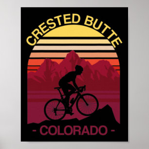 Crested Butte Colorado Mountain Biking Biker Cycli Poster