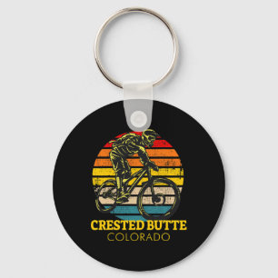 Crested Butte Colorado Mountain Biking Mtb Vintage Key Ring