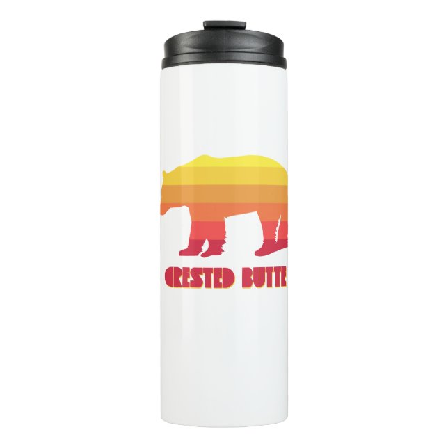 Crested Butte Colorado Rainbow Bear Thermal Tumbler (Front)